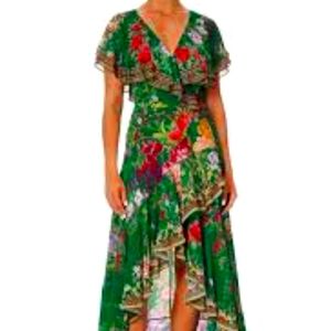 CAMILLA FRANKS DIARIES FROM A VILLA SILK RUFFLE MAXI DRESS FLORAL